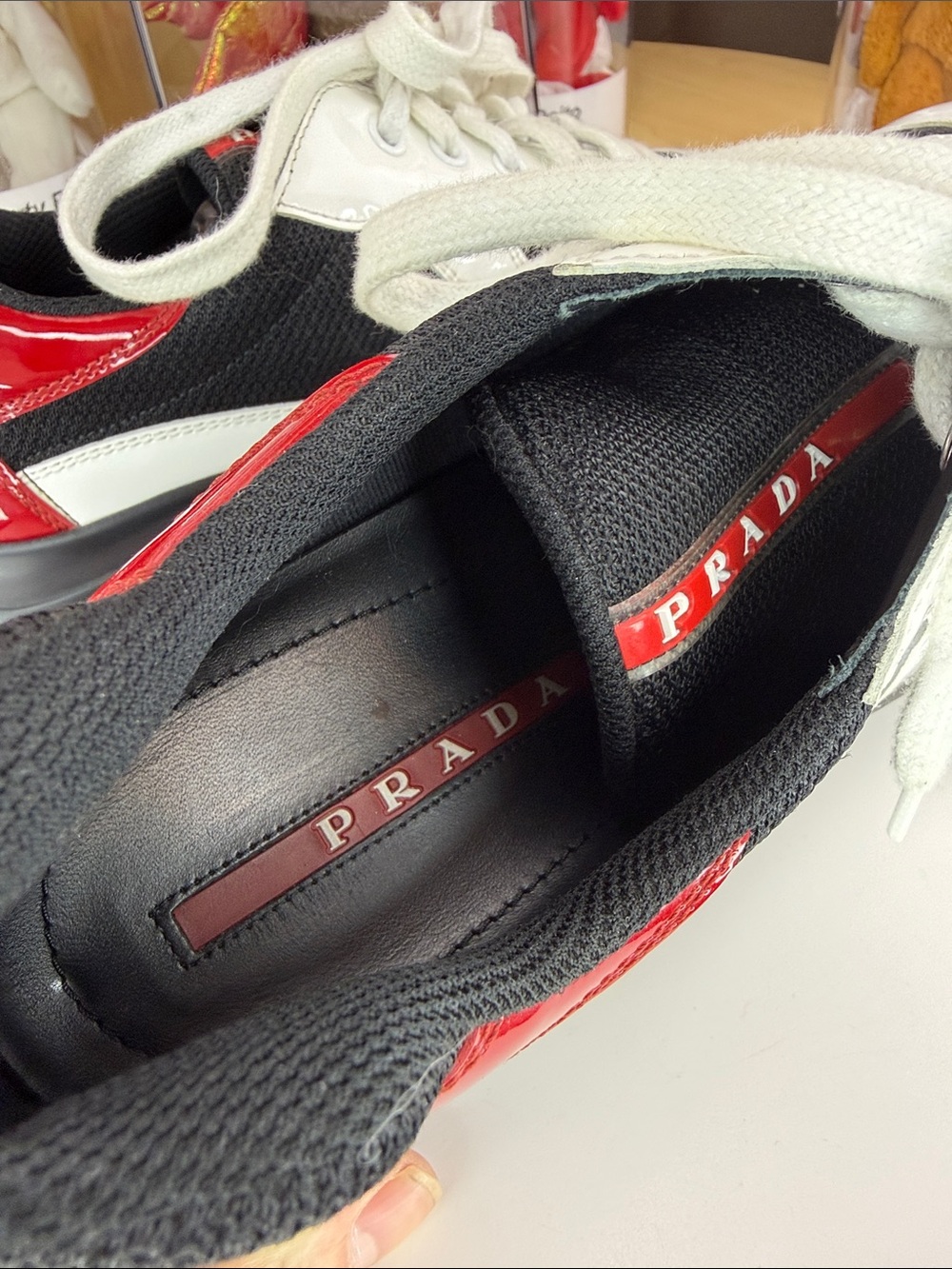 💥PRADA - America's Cup Sneakers Patent leather and Technical Fabric - Size 8 UK - Picture 12 of 14